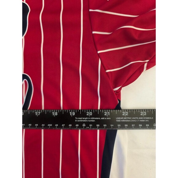 Vintage Texas Rangers Alleson Pinstripe Red Stitched Jersey XL 30 TBA - Picture 6 of 7